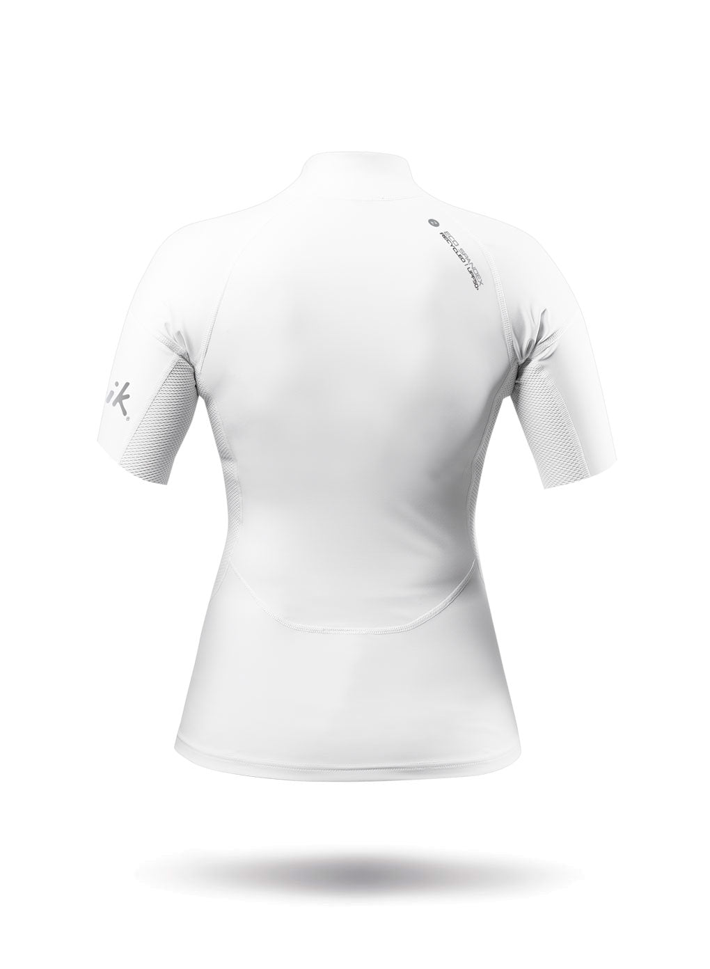 Womens White Eco Spandex Short Sleeve Top